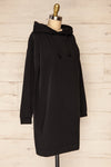 Utrec Black Long Sleeve Hooded Dress | La petite garçonne side view