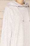 Utrec Grey Long Sleeve Hooded Dress | La petite garçonne side close-up