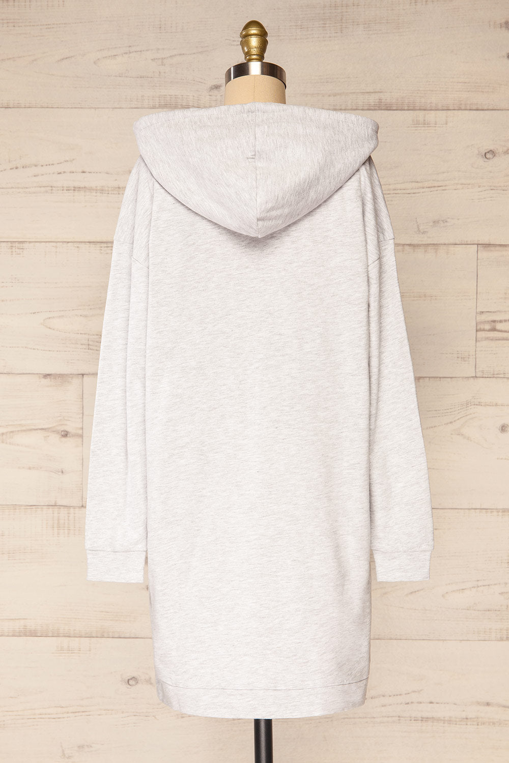 Utrec Grey Long Sleeve Hooded Dress | La petite garçonne back view