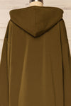 Utrec Olive Green Long Sleeve Hooded Dress | La petite garçonne back close-up