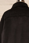 Vaagen Black Oversized Velvet Shirt Jacket | La petite garçonne back close-up