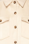 Vaagen Cream Oversized Velvet Shirt Jacket | La petite garçonne texture