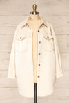 Vaagen Cream Oversized Velvet Shirt Jacket | La petite garçonne open view