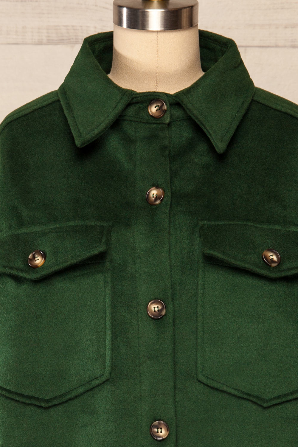 Vaagen Forest Oversized Velvet Shirt Jacket | La petite garçonne close-up