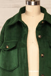 Vaagen Forest Oversized Velvet Shirt Jacket | La petite garçonne open close-up