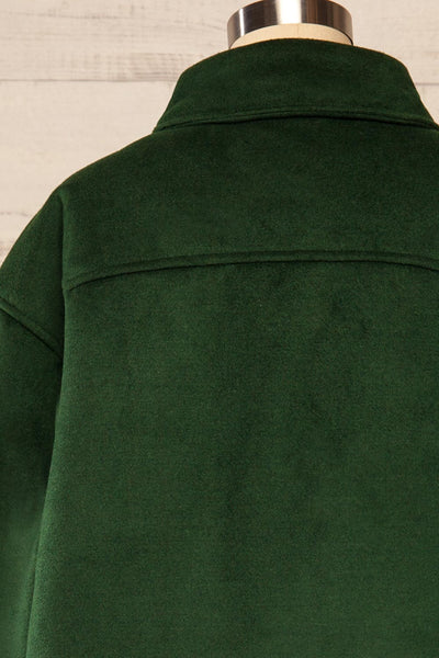 Vaagen Forest Oversized Velvet Shirt Jacket | La petite garçonne back close-up