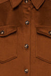 Vaagen Brown Oversized Velvet Shirt Jacket | La petite garçonne texture