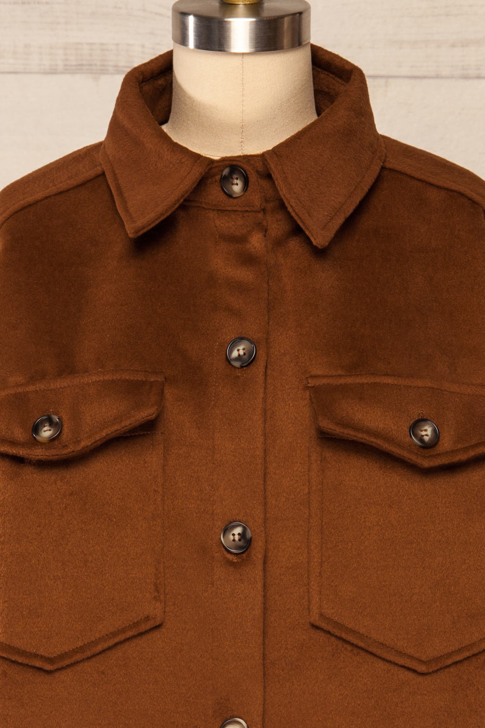 Vaagen Brown Oversized Velvet Shirt Jacket | La petite garçonne