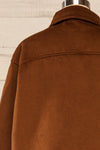 Vaagen Brown Oversized Velvet Shirt Jacket | La petite garçonne back close-up