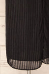 Vaciamadrid Black Stripped Midi Dress w/ Long Sleeves | La petite garçonne bottom