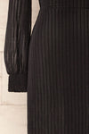 Vaciamadrid Black Stripped Midi Dress w/ Long Sleeves | La petite garçonne sleeve
