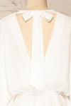 Valas White Kimono Sleeves Wrap Neck Blouse | La petite garçonne back close-up
