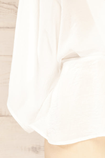 Valas White Kimono Sleeves Wrap Neck Blouse | La petite garçonne bottom