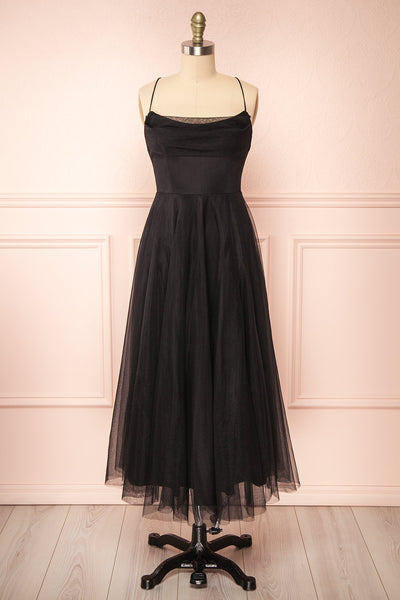 Antibes Black Short Ribbed Knit Dress