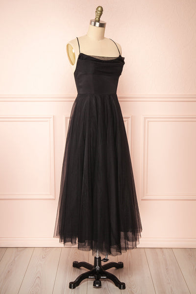 Valerie Black A-Line Tulle Midi Dress | Boutique 1861 side view