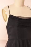 Valerie Black A-Line Tulle Midi Dress | Boutique 1861 side close-up