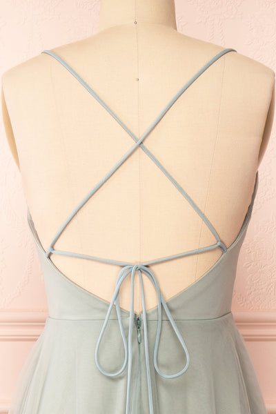 Valerie Sage A-Line Tulle Midi Dress | Boutique 1861 back close-up