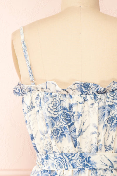 Tessa Ivory Short Tulle Dress w/ Plunging Neckline | Boutique 1861  back close-up