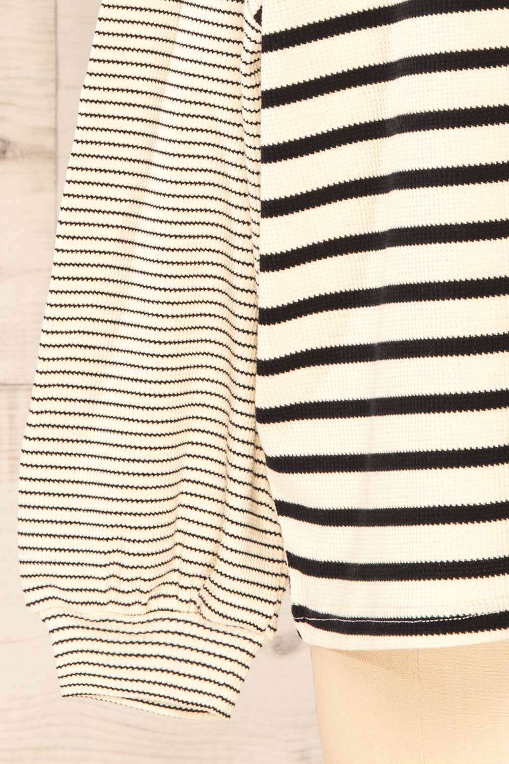 Valgane Striped Waffle Knit Sweater | La petite garçonne  sleeve