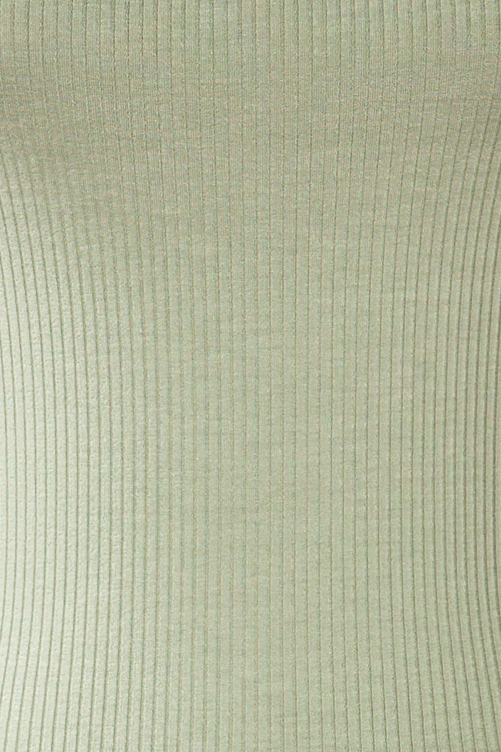 Valka Green Ribbed Square Neck Cami | La petite garçonne fabric