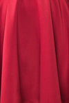 Vanessa Burgundy Satin Short Dress | Boutique 1861 fabric