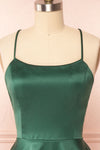 Vanessa Green Satin Short Dress | Boutique 1861 close up