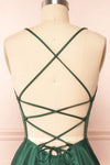 Vanessa Green Satin Short Dress | Boutique 1861  back close up