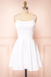 Vanessa Ivory Satin Short Dress | Boutique 1861  front view