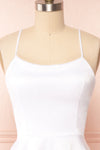 Vanessa Ivory Satin Short Dress | Boutique 1861 front close up