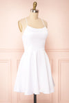 Vanessa Ivory Satin Short Dress | Boutique 1861  side view