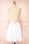 Vanessa Ivory Satin Short Dress | Boutique 1861  bac view