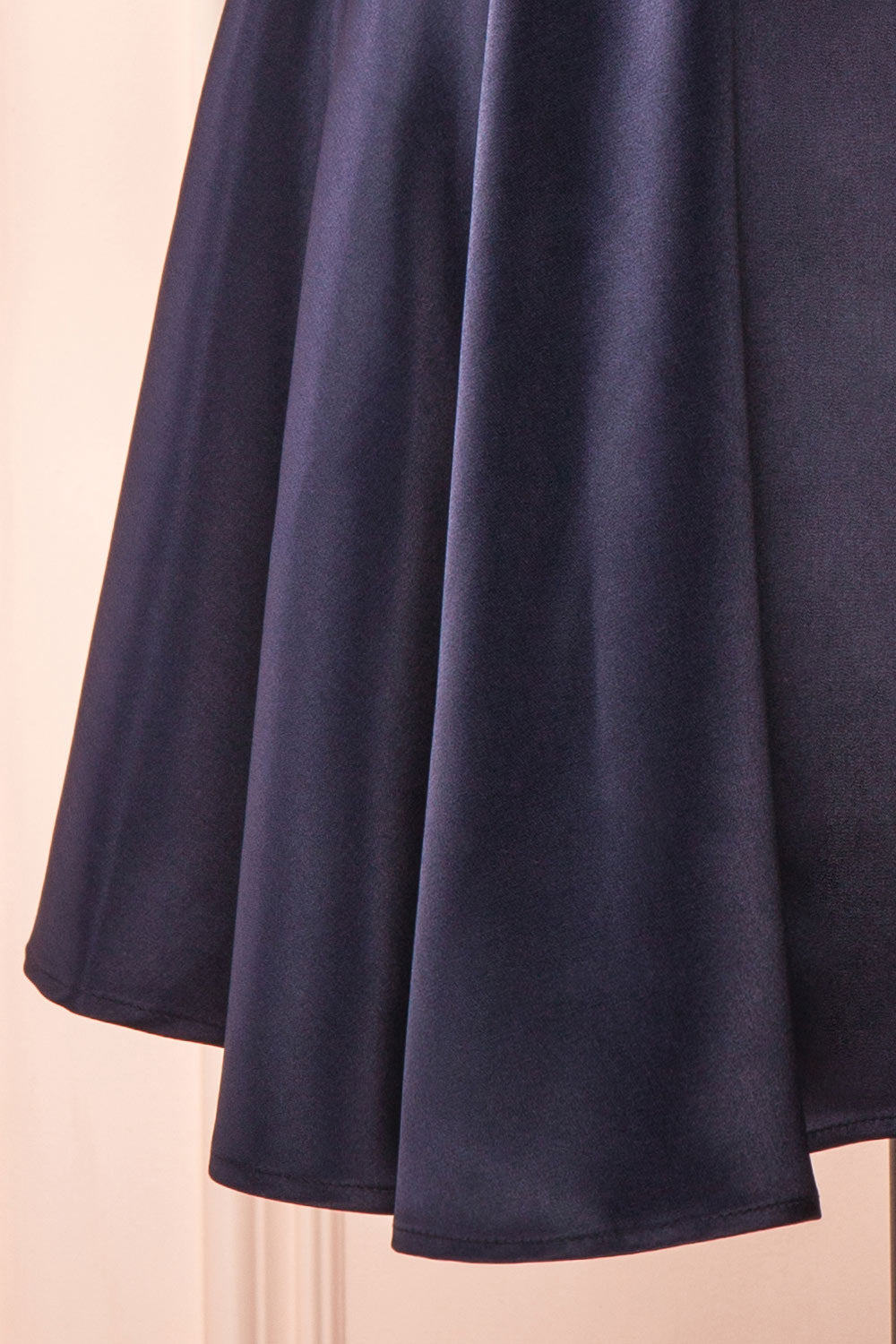 Vanessa Navy Short Satin Dress | Boutique 1861 bottom 