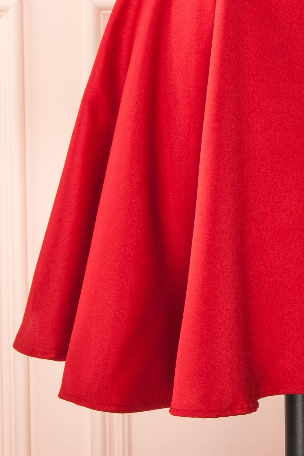 Vanessa Red Satin Short Dress | Boutique 1861 details