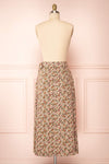 Vania Brown Floral Patterned Wrap Midi Skirt | Boutique 1861 back view