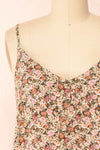 Vansi Thin Straps Floral Tank Top With Buttons | Boutique 1861 front close-up