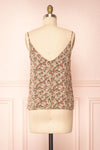 Vansi Thin Straps Floral Tank Top With Buttons | Boutique 1861 back view
