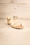 Varese Gold Slip-On Block Heel Sandals | La petite garçonne front view
