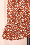 Varinia Brown Patterned Ruffle Short Wrap Skirt | Boutique 1861  bottom