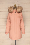 Varna Rose Pink Parka Coat with Faux Fur Hood | La Petite Garçonne