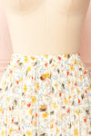 Varya Floral Buttoned Midi Skirt w/ Elastic Waist | Boutique 1861 front close-up