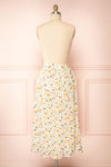 Varya Floral Buttoned Midi Skirt w/ Elastic Waist | Boutique 1861 back view