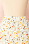 Varya Floral Buttoned Midi Skirt w/ Elastic Waist | Boutique 1861 back close-up