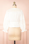 Vasilisa White Button-Up Top w/ Openwork | Boutique 1861  back view