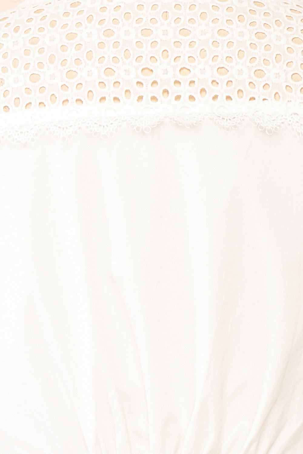 Vasilisa White Button-Up Top w/ Openwork | Boutique 1861 fabric 