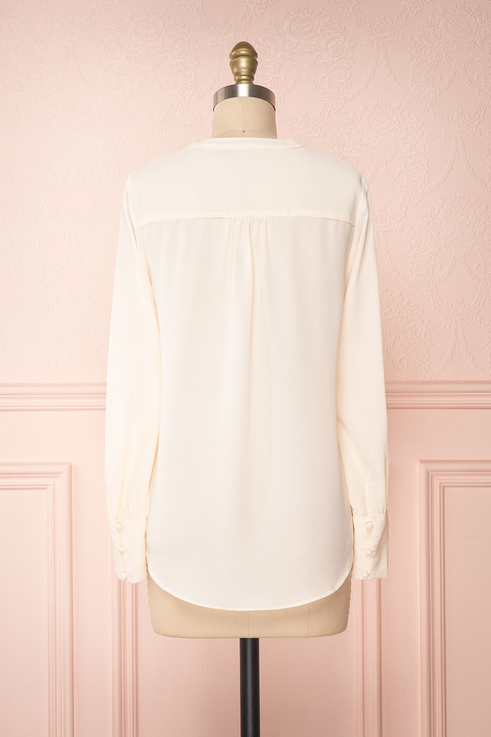 Vasylko Cream Blouse with Lace Details | Boutique 1861 back view 