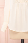 Vasylko Cream Blouse with Lace Details | Boutique 1861 bottom close-up