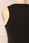 Vateras Black Ribbed Sleveless Midi Dress | La petite garçonne back close-up