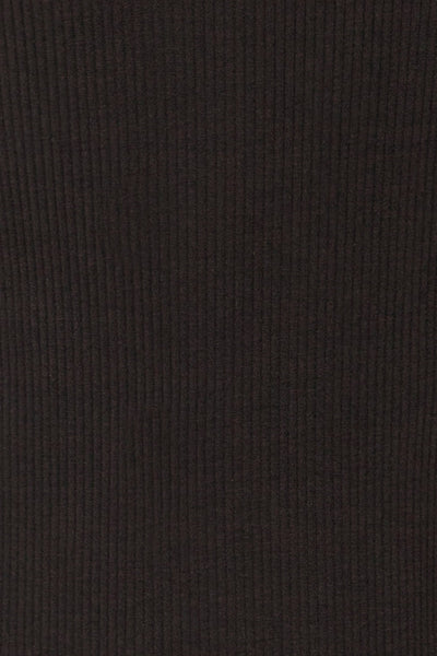 Vateras Black Ribbed Sleveless Midi Dress | La petite garçonne fabric