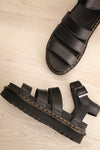Vegan Blaire Black Gladiator Sandals Dr. Martens | La petite garçonne flat view