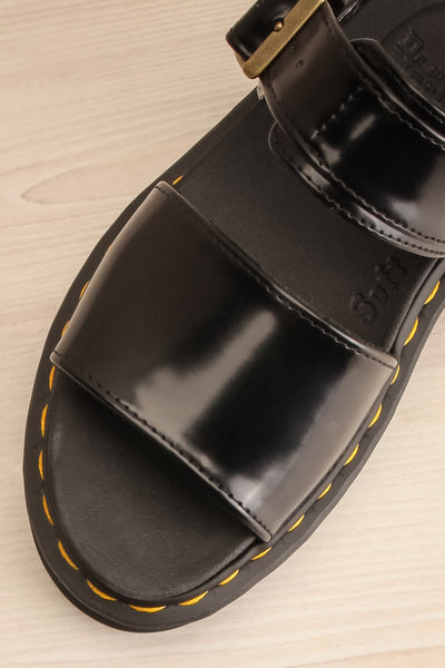 Vegan Voss Black Oxford Sandals Dr. Martens | La petite garçonne flat close-up